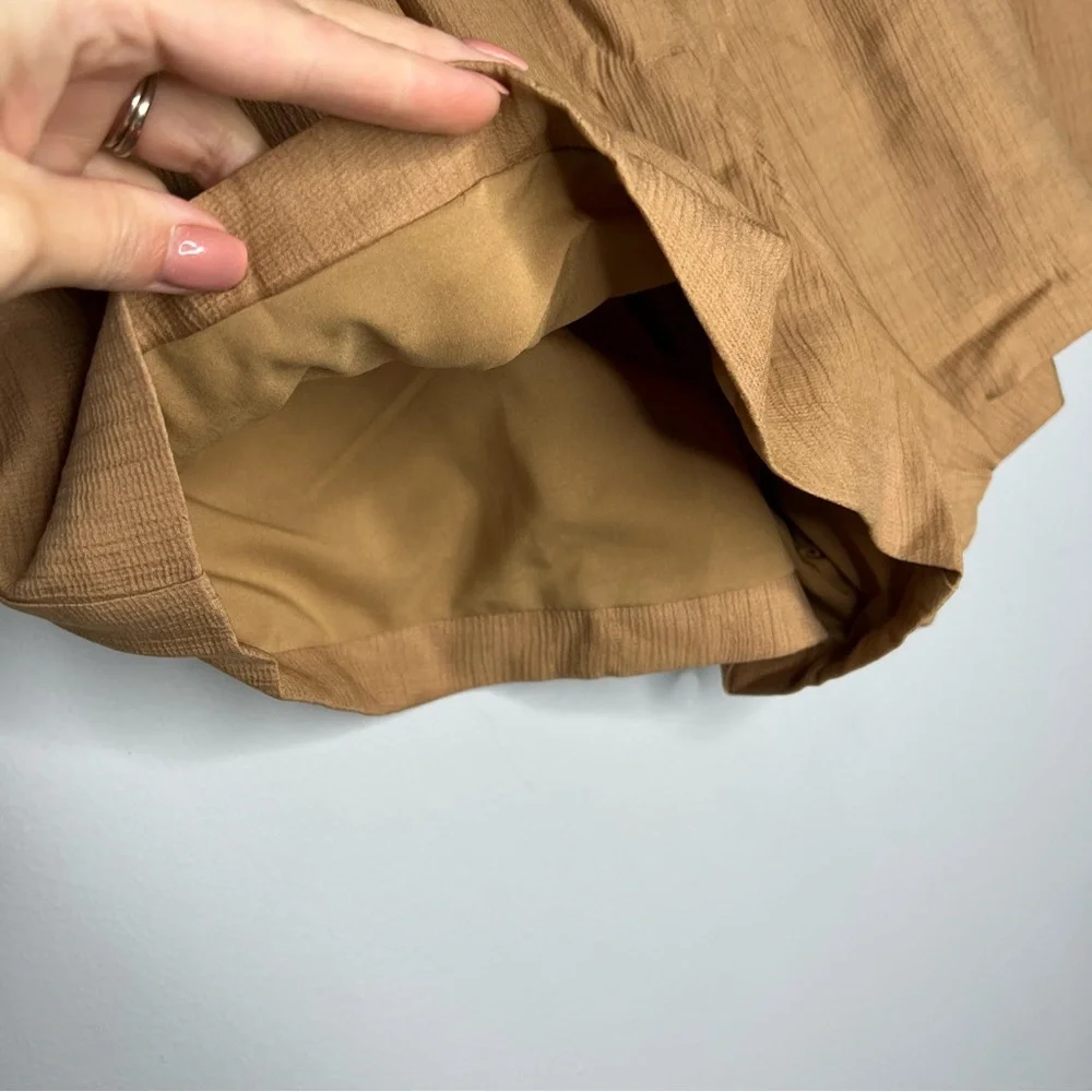 NWT Something Navy Drapey Shorts In Tan Praline‎ High Waist Tailored